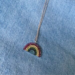 Sterling silver 925 rainbow necklace